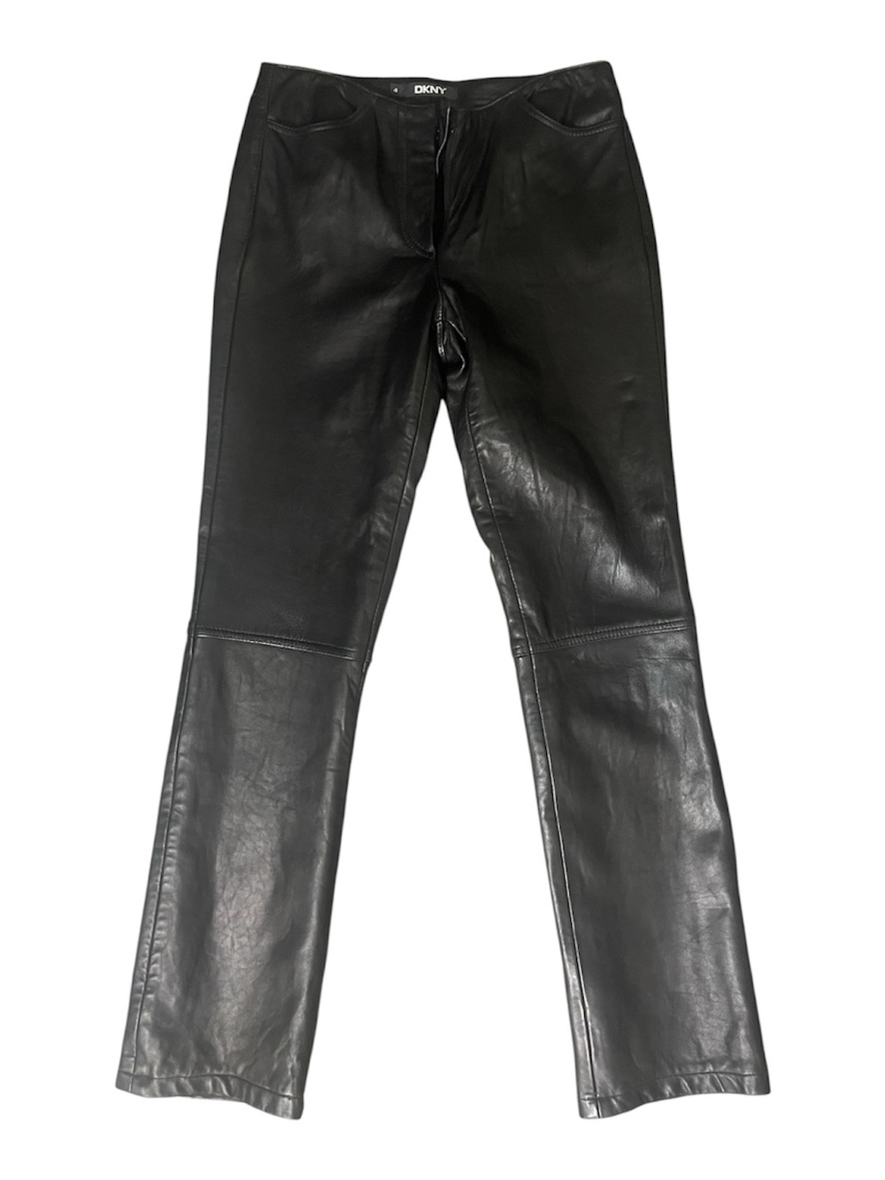 RARE 90s/y2k vintage DKNY genuine leather pants size 4/26 inch waist